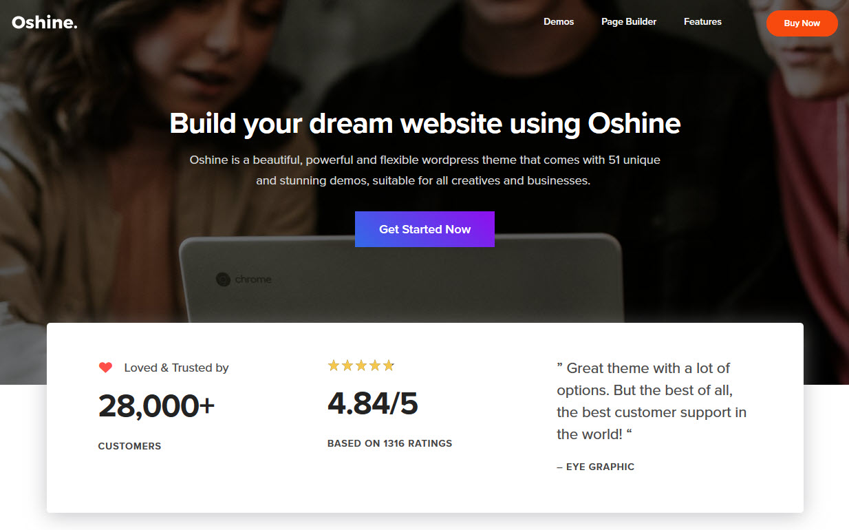 Oshine Premium WordPress Theme Banner