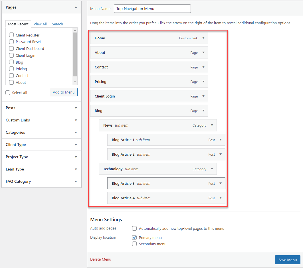 Create a Responsive Menu with Submenu - Arranging Menu and Menu Items